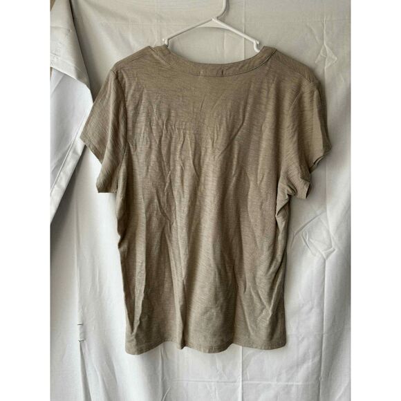 James Perse V Neck Cotton Blend Henley Light Tan Siez 4 - Picture 2 of 2